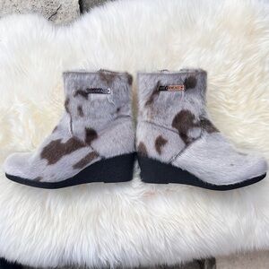 BILODEAU Natural Seal  Fur Ankle Boots 38